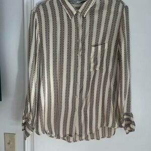 Zara Vintage Satin Button Down Shirt